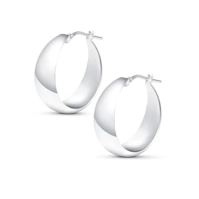 Immagine di Amberta Orecchini a Cerchio Spessi in Argento Sterling 925 da Donna: Chunky 25 mm