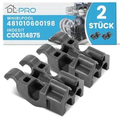 Immagine di DL pro 2 pezzi Supporto per cestello lavastoviglie Whirlpool 481010600198 Indesit C00314875 pieghevole piatti, spine pieghevoli, fila di in