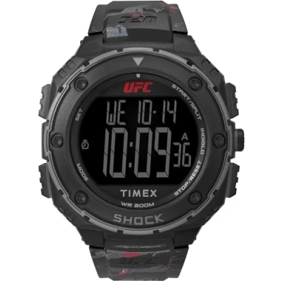 Immagine di Orologio Timex UFC Strength Shock XL da uomo con cinturino in resina nera 50 mm TW2V85100