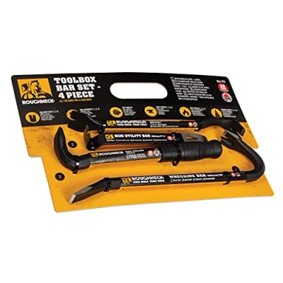 Immagine di Roughneck ROU64951 Toolbox Bar 4 Piece Set Including: Wrecking (12in), Nail Puller (9in), Floorboard (10¼in) &amp; Mini Utility (7½in)