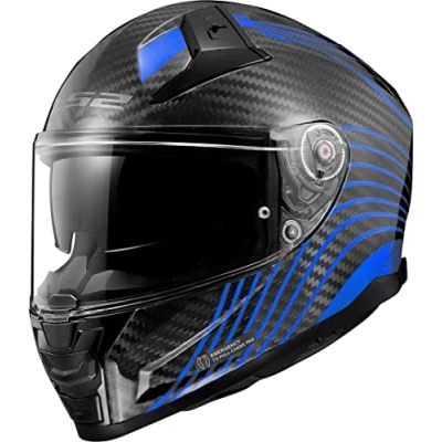 Immagine di LS2, Casco integrali moto VECTOR II carbon FLUX gloss blue, XS