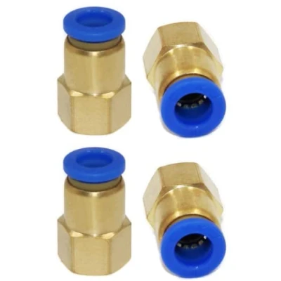 Immagine di Raccordo pneumatico con filettatura interna da 1/4&quot; a 12 mm, 4 pezzi, collegamento push in, qualità industriale (1/4&quot; mm)