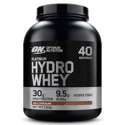 Immagine di Optimum Nutrition Platinum Hydro Whey, Proteine in Polvere Whey Isolate Idrolizzate, Powder con Aminoacidi Essenziali, Glutammina e BCAA, Gusto Cioccolato al Latte, 40 Porzioni, 1.6 kg