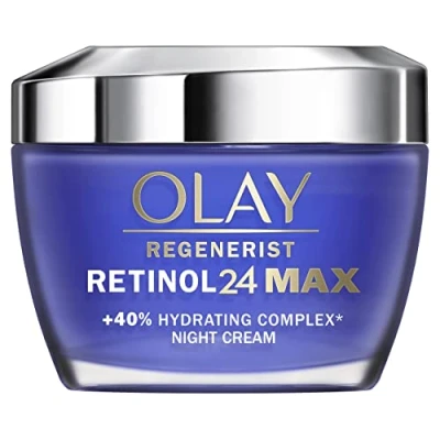 Immagine di Olay Retinol 24 MAX crema da notte con il 40% in più di complesso retinolo, per gli occhi antietà avanzata una pelle soda, riduce le rughe, linee sottili e la pigmentazione, 50 ml