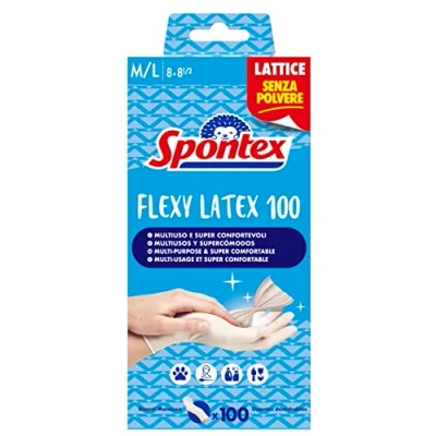 Immagine di Spontex Guanti in Lattice Flexy Latex x 100 Mapa Spontex, Lattice, Monouso, Pezzi, Taglia M/L