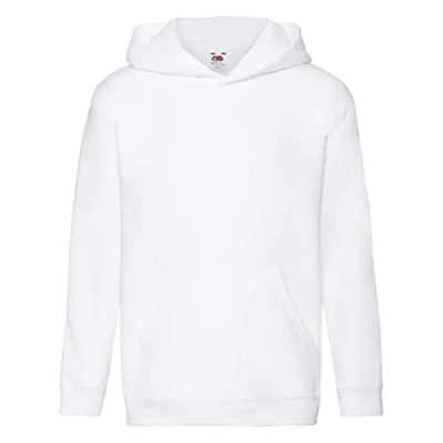Immagine di Fruit Of The Loom SS106B Cappuccio Bambino, Bianco (White), 7 8 anni (Taglia Produttore: 30)
