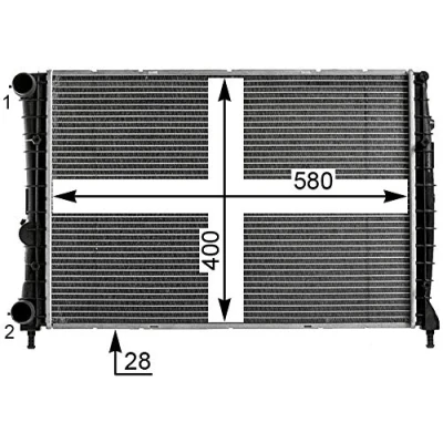 Immagine di MAHLE ORIGINAL CR 1984 000P Radiatore motore 580 400 28 Alette di raffreddamento saldate ALFA ROMEO: GT