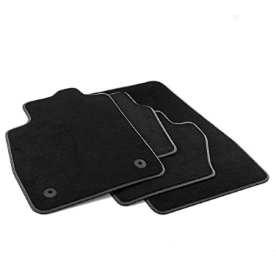 Immagine di MTM PRO 7420 Tappetini per Ford Fiesta VII (anche Mild Hybrid) 2017&gt; , su Misura in Velluto, Bordi Similpelle e Doppia Impuntura Cromata