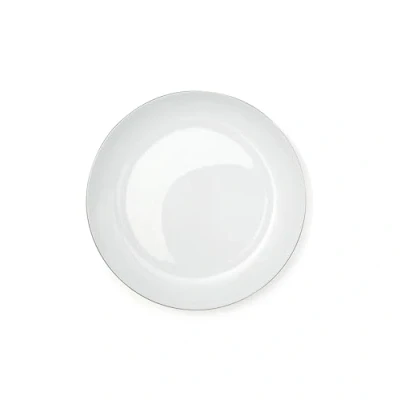 Immagine di Excelsa Platinum Piatto Frutta, Porcellana, Bianco/Bordo Argento, 22x22x1.5 cm