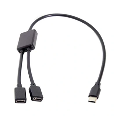 Immagine di Cablecc Cavo hub da 30 cm tipo C a doppia porta USB femmina, per laptop, PC, mouse e flash disk