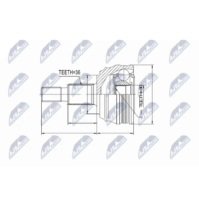 Immagine di NTY NPZ VW 007 Kit Giunto Omocinetico VOLKSWAGEN: Golf 4, New Beetle Hatchback, Passat B5 Sedan, AUDI: A3 TT Coupe, SEAT: Leon I Hatchback