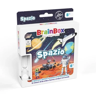 Immagine di Asmodee BrainBox Spazio, Gioco da Tavolo Tascabile, 8+ Anni, 1+ Giocatori, Edizione in Italiano