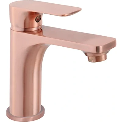 Immagine di Cornat monocomando per lavabo Edition Color, Corpo in Ottone Effetto Rame, Fissaggio Senza Sforzo, con valvola di Scarico a Pressione, Bagno, Rubinetto lavandino, NERK1