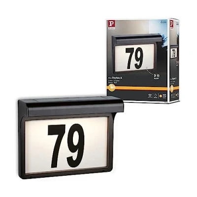 Immagine di PAULMANN 95388 Lampada solare per numero civico 0.05 W Bianco caldo Nero