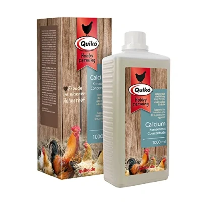 Immagine di Quiko Hobby Farming Calcium Concentrate 1000ml per polli, quaglie e pollame Apporto ottimale di calcio adatto la fase deposizione