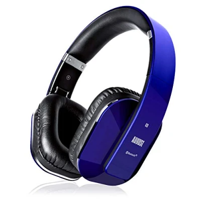 Immagine di August EP650, Cuffie Bluetooth Senza Fili v4.2, Sterero Auricolare Wireless con NFC aptX e Funzione Multipoint, Blu