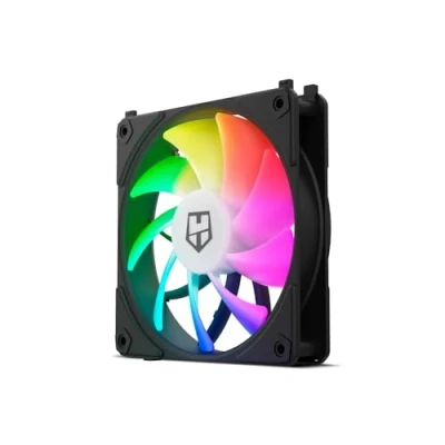 Immagine di NOX XTREME PRODUCTS Hummer EASY LINK BLACK ventola da 120 mm, LED ARGB, PMW ultra silenzioso, 9 pale, senza cavi, 4 cuscinetti antivibrazione in gomma, velocità fino a 1500 giri/min, colore nero