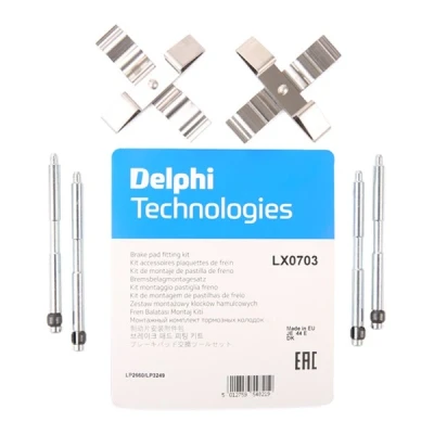 Immagine di DELPHI LX0703 Kit accessori, Pastiglia freno BMW: 1 Hatchback, 3 Sedan, 4 Gran Coupe