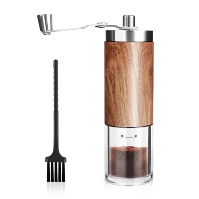 Immagine di MXTIMWAN Macinacaffè manuale,Macinino caffè,Macinacaffe Portatile Professionale da Mano,Coffee Grinder,Grado di Rettifica Regolabile,Macinacaffè Manuale Viene Fornito Con Spazzola perLa Pulizia