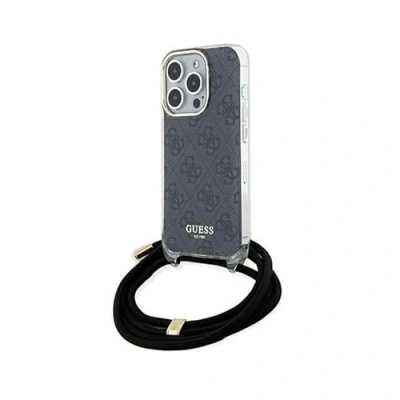 Immagine di CG MOBILE Guess custodia per iPhone 15 Pro Max in nero con cordino a tracolla, antigraffio, comoda e resistente, rigida porte accessibili, assorbimento degli urti