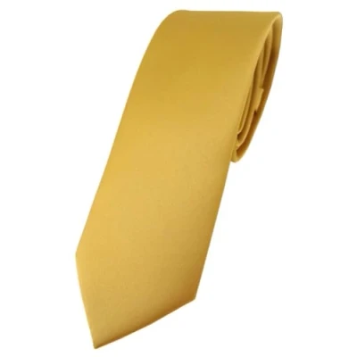 Immagine di TigerTie, cravatta dal design sottile, tinta unita, larghezza 5,5 cm, gold, Taglia unica