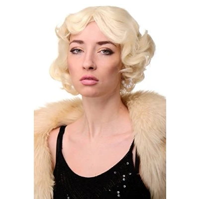 Immagine di WIG ME UP Parrucca Donna Anni 20 Swing Bob Ondulata Biondo platino circa 25 cm A4002 613