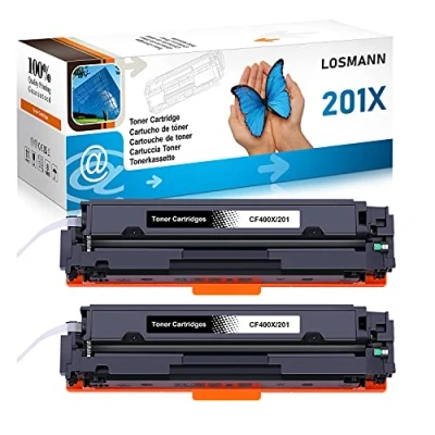Immagine di LOSMANN Toner compatibile per HP CF400X 201X 201A CF400A Color LaserJet Pro M252dn M252dw M252n M270 Series M274dn M274n MFP M277c6 M277dw M277n (2 Nero)