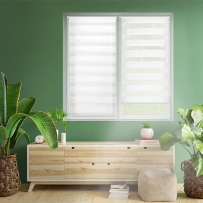Immagine di Blindecor Indus Sensa attrezzi Tenda a rullo doppio strato senza perforazione Colore Viola 140 x 180 cm (Larghezza Altezza) Dimensioni del tessuto 137 175