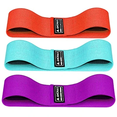 Immagine di Amonax Fasce Elastiche Fitness in Tessuto da Donna, Glute Band Elastici Fitness, Booty per Esercizi Squat, Attrezzi Casa Allenamento Dimagrante, Bande Fianchi e Gambe