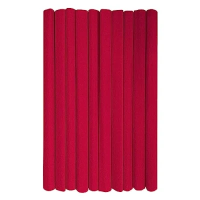 Immagine di Interdruk rotoli di carta crespa multiuso per lavoretti e decorazioni bambini Confezione da 10 (50 cm x 200 cm, 28 g/m2) 08 rosso scuro