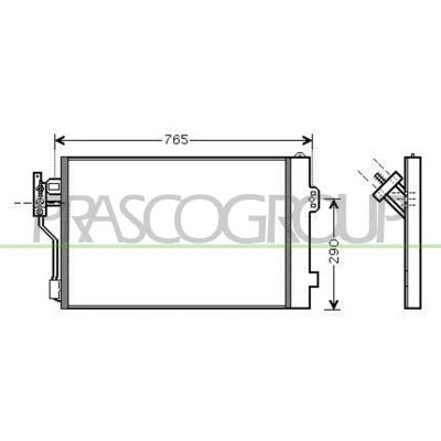 Immagine di PRASCO ME909C001 Condensatore con essiccatore 13 Alluminio 687 MERCEDES BENZ: Vito Mixto, Viano, Bus