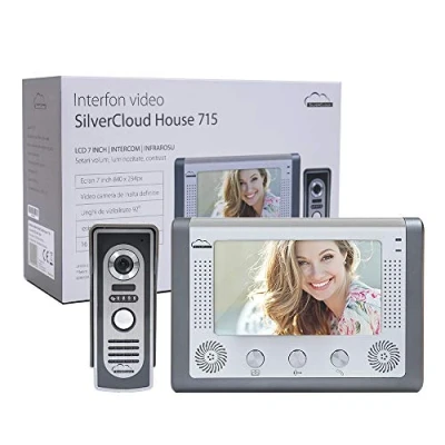 Immagine di PNI 3867 Videocitofono SilverCloud House 715, Schermo LCD da 7 Pollici, videocamera Esterna, Visione Notturna, Uscita yala elettromagnetica