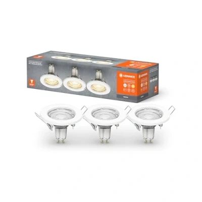 Immagine di LEDVANCE SET X3 RECESS DOWNLIGHT GU10 Lampada a LED da incasso per bagno 4.5 W IP20 Bianco