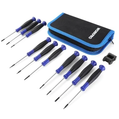 Immagine di WORKPRO Set di Cacciavite Precisione 10 Pezzi, Mini con Punta Magnetica (Piatta, Phillips, Torx), Adatto per Lavori Precisione, Viene Fornito un Magnetizzatore