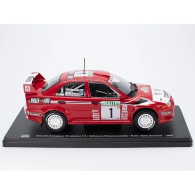 Immagine di OPO 10 Modellino Auto in Scala 1/24 Compatibile con Mitsubishi Lancer Evolution VI Mäkinen Mannisenmäki Rally Nuova Zelanda 1999 WRC514