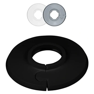 Immagine di FUX 2 rosette per tubo di riscaldamento singolo, 8 mm 60,3 mm, riscaldamento, copertura tubi, copertura, rivestimento, radiatore, polipropilene in colori speciali (17 RAL