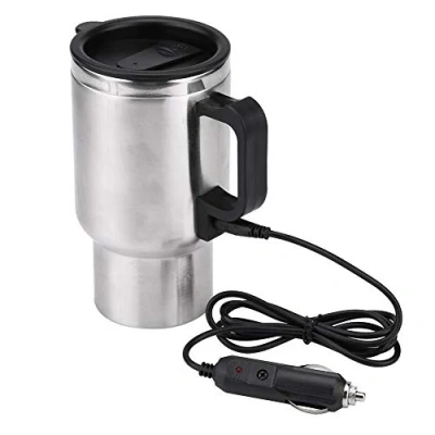 Immagine di 12V 60w 450ml Tazza elettrica Universale per Auto, Riscaldante da Viaggio in Acciaio Inossidabile Auto con Coperchio Anti Versamento Riscaldare Tè, Caffè, Latte