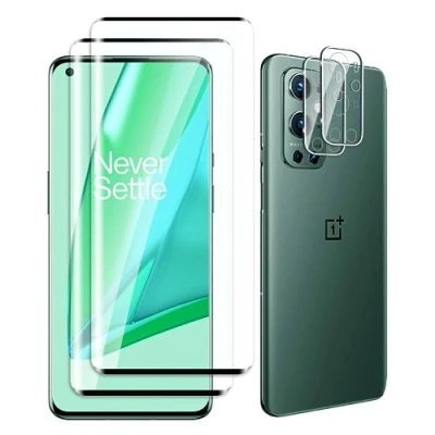 Immagine di Fyqzio [2+2 pezzi Vetro Temperato Compatibile con OnePlus 9 Pro e Fotocamera Pellicola Protettiva,Senza Bolle,Durezza 9H,Anti Graffio,Copertura completa 3D,HD Protezione Schermo