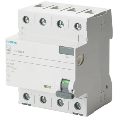 Immagine di Siemens 5SV Interruttore differenziale clase A 4 poli 40 100 mA 70 mm