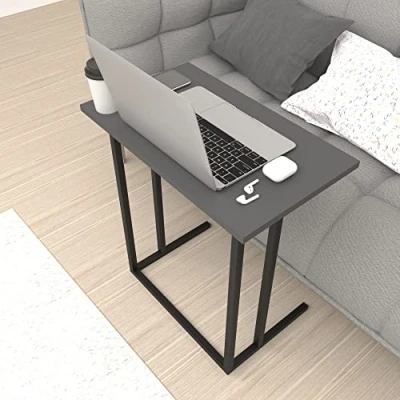 Immagine di [en.casa] Tavolino Laterale (AxLxP) 65,5 x 60 35,5 cm Basso con Piano di Appoggio per Notebook PC Portatile Consolle da Divano Antracite