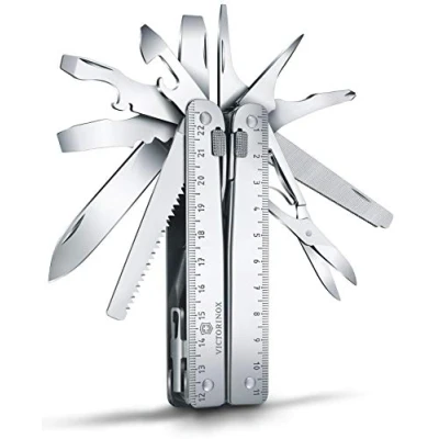 Immagine di Victorinox, Swiss Tool, Utensile Multiuso Svizzero, Originale, Tascabile, 26 Funzioni, Pinze a punta lunga, Crimpa fili, Bloccabile