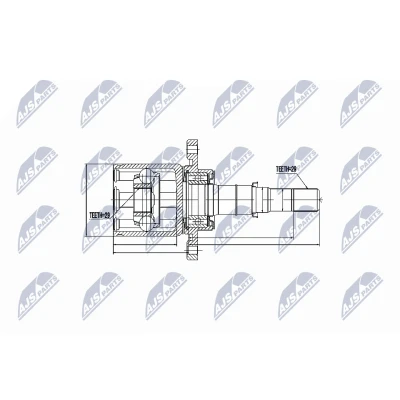 Immagine di NTY NPW NS 045 Kit Giunto Omocinetico Assale anteriore Dx NISSAN: Qashqai / Qashqai+2 I, RENAULT: Koleos I
