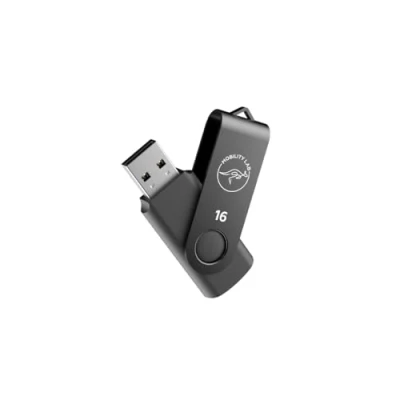 Immagine di Mobility Lab Chiavetta USB 16 GB, colore nero, 2.0, finitura metallica, per Windows e MacOS