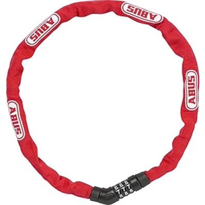 Immagine di ABUS Steel O Chain 4804C lucchetto a combinazione in acciaio speciale livello di sicurezza 3 75 cm rosso