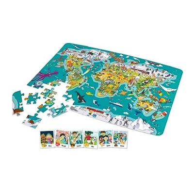 Immagine di Hape World Reise Puzzle e Gioco 2 in 1, Multicolore, E1626
