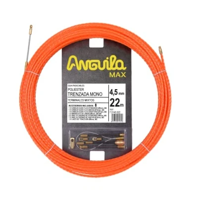 Immagine di Anguila Max Cavo di riavvolgimento, specialmente dritto, terminali combinati, tripla torsione in poliestere, colore: blu, diametro 4,5 mm, 22 metri