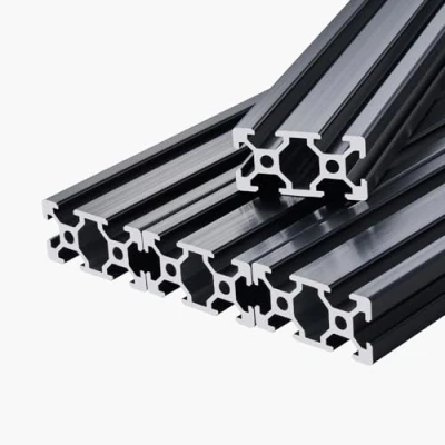 Immagine di VEVOR 5 Pezzi 2040 Guida Lineare con Scanalatura a T, Realizzate in Lega di Alluminio, Anodizzata Estruso ad Alta Resistenza per Stampante, Incisione Laser, Nero 1000 mm