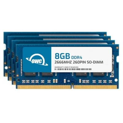 Immagine di OWC 32 GB (4 x 8 GB) 2.666 MHz DDR4 PC4 21300 SO DIMM Aggiornamento memoria a 260 pin, (OWC2666DDR4S32S), per iMac 27 pollici 2019 2020 (iMac19,1 iMac20,1 iMac20,2)