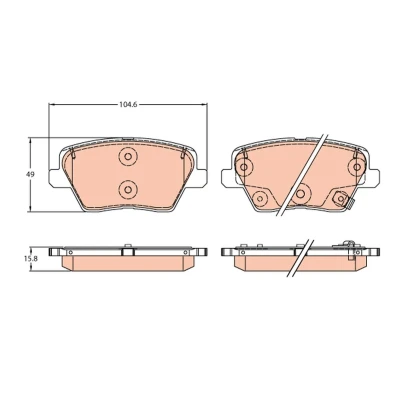 Immagine di Kit pastiglie freno, Freno a disco TRW GDB2319