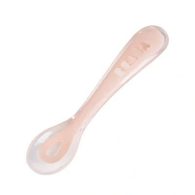 Immagine di BÉABA Cucchiaio in Silicone per Neonati e Bambini, Cucchiaino Bebé lo Svezzamento, 2a Infanzia, Flessibile, Punta Arrotondata, Manico Ergonomico, Rosa